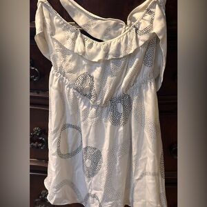 Ramy Brook Ciara Dot Silk Mini Dress A line white